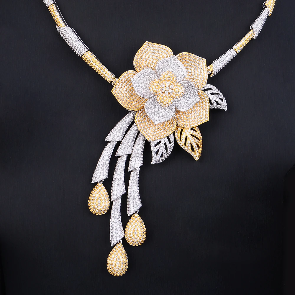 US $103.29 GODKI Trendy Luxury 4PCS Flower African Choker Jewelry Sets For Women Wedding Full Cubic Zircon Dubai Bridal jewelry Set 2019