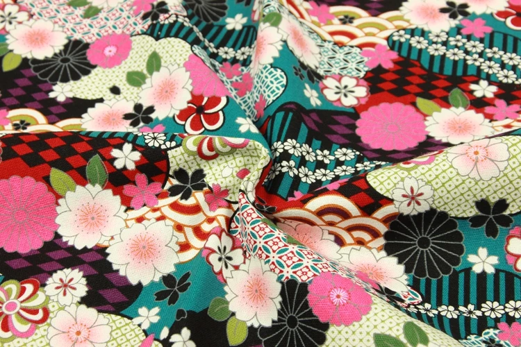 half yard thicken cotton fabric soft breeze flower print handmade DIY bag garment sewing material cotton B452