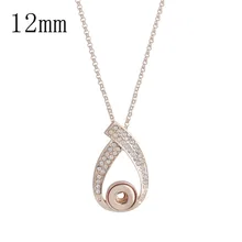 Newest Delicate Rhinestone Tassel Pendant Necklace women Jewelry fit 12mm snap button birthday gifts Newest Delicate Rhinestone Tassel Pendant Necklace women Jewelry fit 12mm snap button birthday gifts