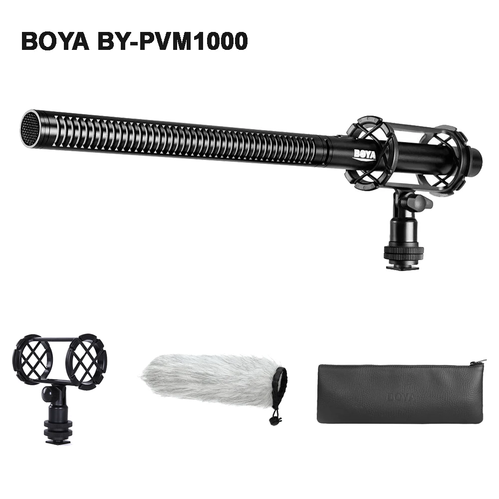 BOYA BY PVM1000 Профессиональный DSLR конденсаторный микрофон для видеоинтервью Canon Nikon