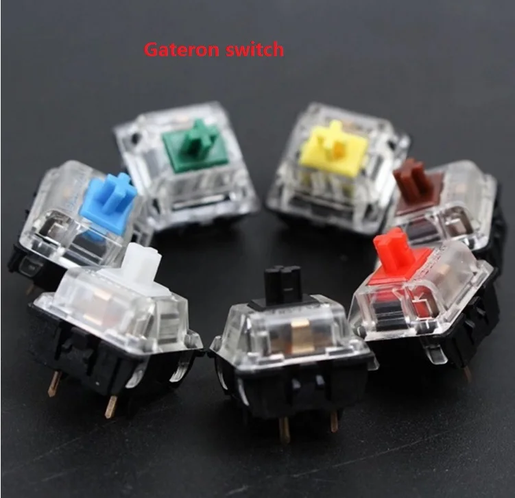 Gateron mx switch 3 pin  5 pin transparent case blue red green brown black switches for mechanical keyboard cherry mx compatible keyboard desktop