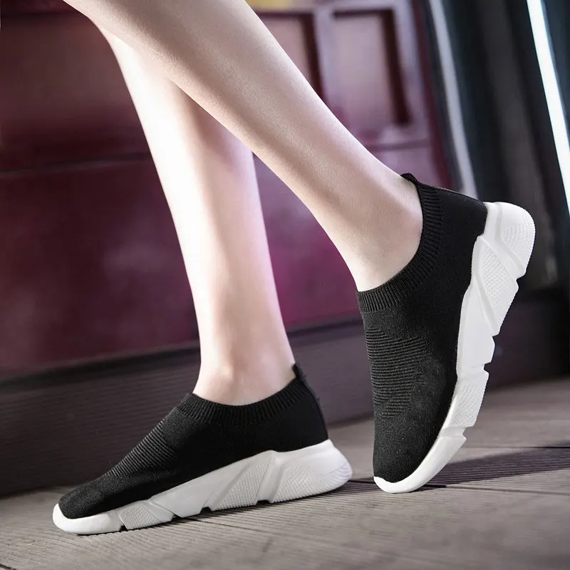 MWY/Модная однотонная обувь; женская обувь на плоской подошве; Zapatos Con Plataforma Para Mujer; Повседневная дышащая женская обувь на шнуровке; кроссовки на платформе - Цвет: Black