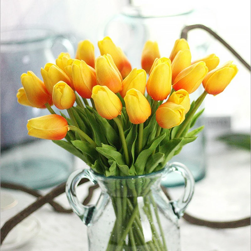 10pcs/lot Artificial flower high quality real touch PU Tulip desktop wedding home holidays decoration gift multi-color E001 10pcs/lot Artificial flower high quality real touch PU Tulip desktop wedding home holidays decoration gift multi-color E001