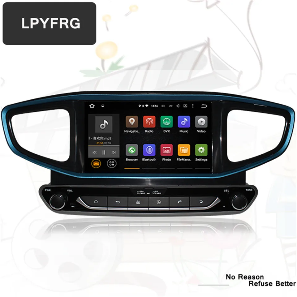 Best Android 9.0 AUDIO Video Car GPS Navigation DVD Player GPS Navigation For HYUNDAI Ioniq/Ioniq Hybrid 2016-2020 Car Stereo Radio 1