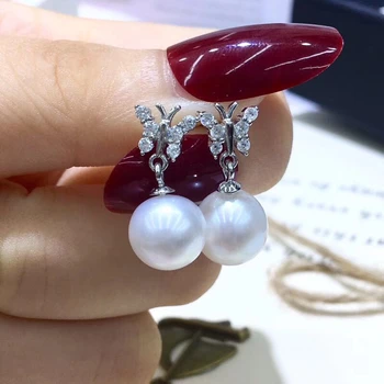 

New Arrival S925 Silver Pearl Earrings Findings Stud Earrings Settings Mountings Parts Mounts for Wedding Gift Bridal Women