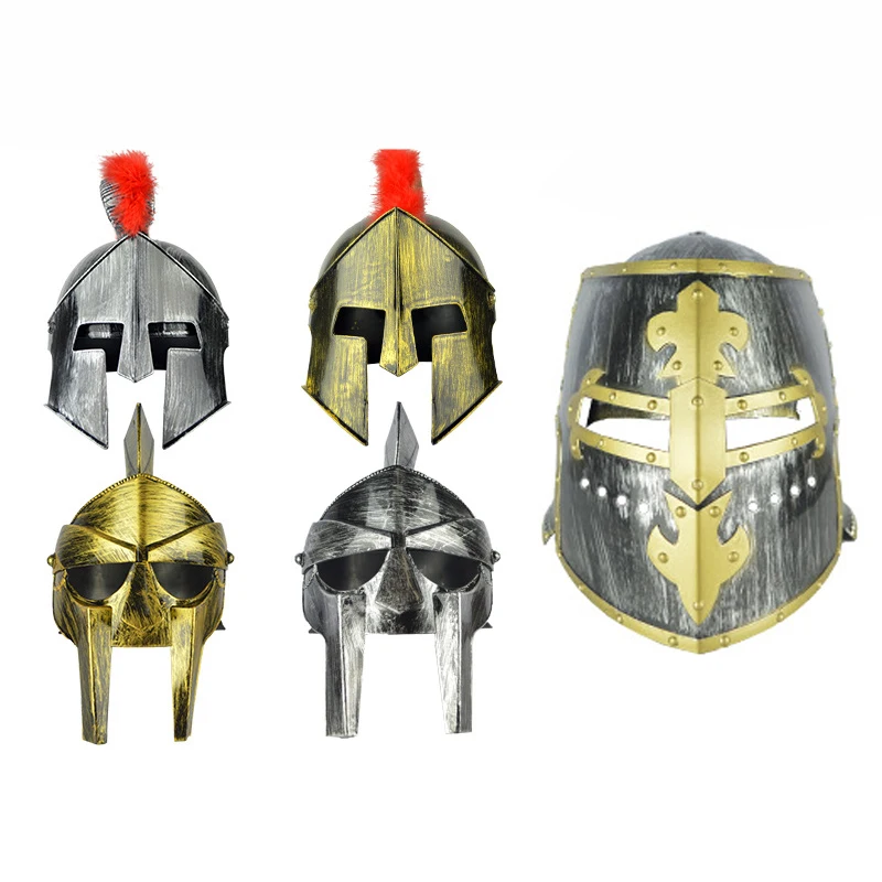 

Warrior Helmet Hat Toys Cosplay Personality Dress Up Toy Medieval Knight Holiday Ball Hat Props Toys Knight Essential Gift Kids