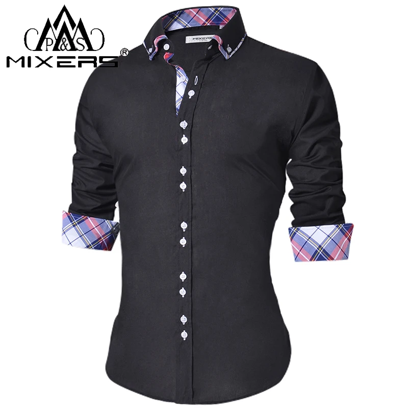  Brand 2018 Casual Shirt Men Long Sleeve Slim Fit Men's Casual Button-Down Shirt Formal Dress Shirts Men Clothes 2018 Camisa 