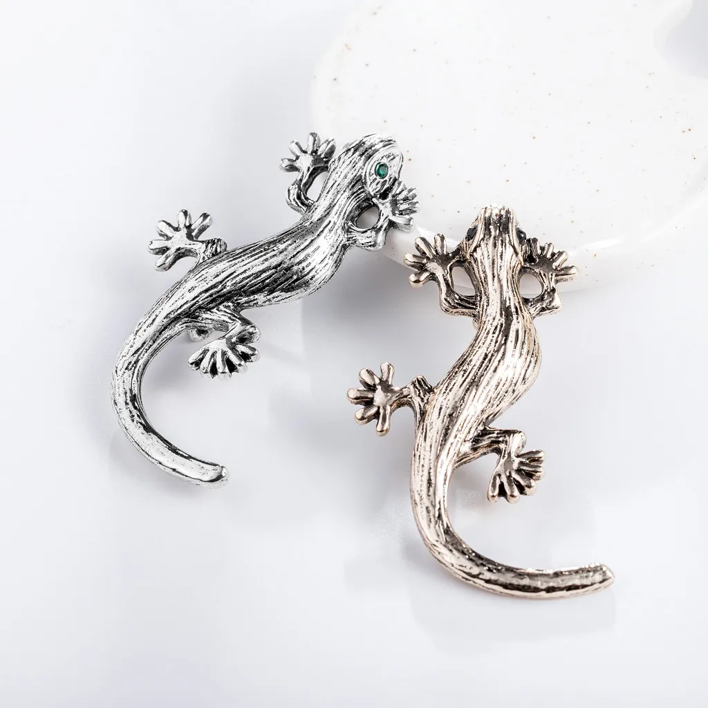 

Pins Lizard Brooch For Women's Shirt Cute Silver Gifts Fashion Jewelry Metal Cute Pin Set Enamel Rhinestone Jewelry Unisex z0517
