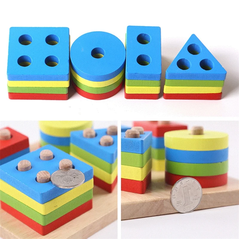 Монтессори игрушки Обучающие деревянные игрушки для детей Раннее Обучение упражнения ручная способность геометрические формы соответствия