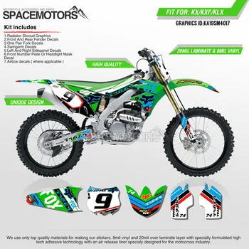 

MotoSpace Customized Team Graphics Backgrounds Decals 3M Custom Stickers For KAWASAKI KX250F 2013 2014 2015 2016 017