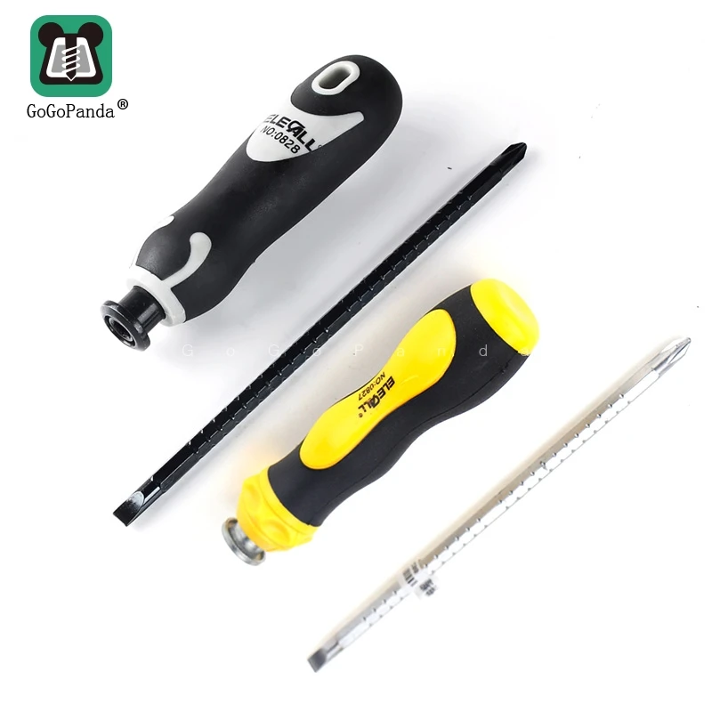 

Free Shipping 2 in 1 set Slotted and Phillips Screwdriver set Extension TypeMagnetic Flexible Stiffness Diameter:6.2mm