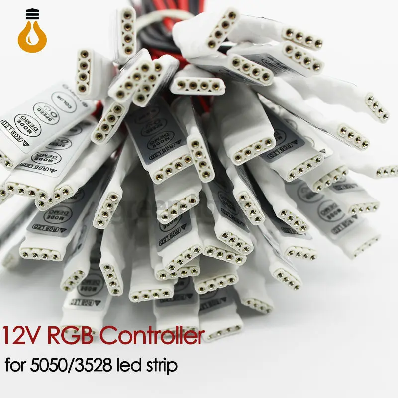 10 шт. мини RGB контроллер Диммер 12 В 6A 3 клавиши для 5050 3528 RGB светодиодные ленты контроллер rgb 19 динамических режимов и 20 статических цветов