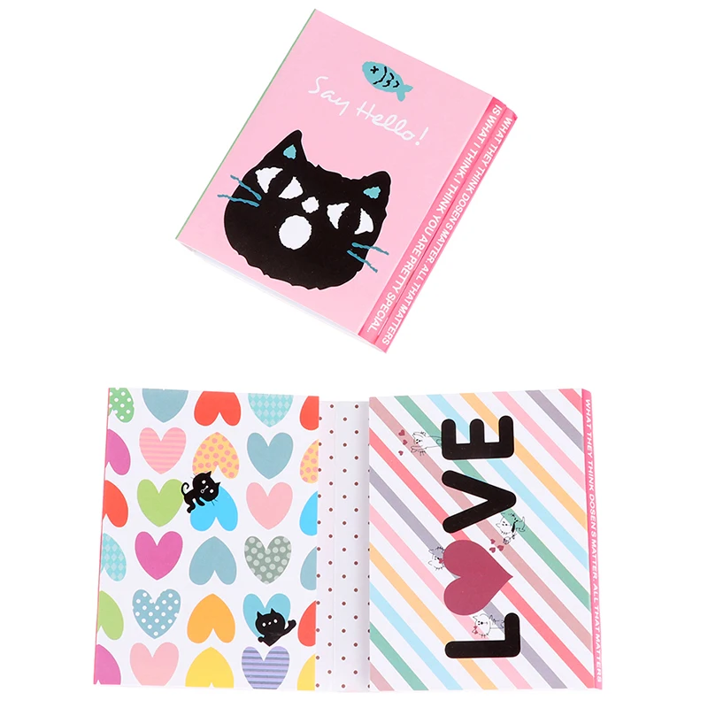 180/pc Pages Sticker Mini Animal Sticky Notes 4 Folding Memo Pad Gifts School Stationery Supplies Cute Cat