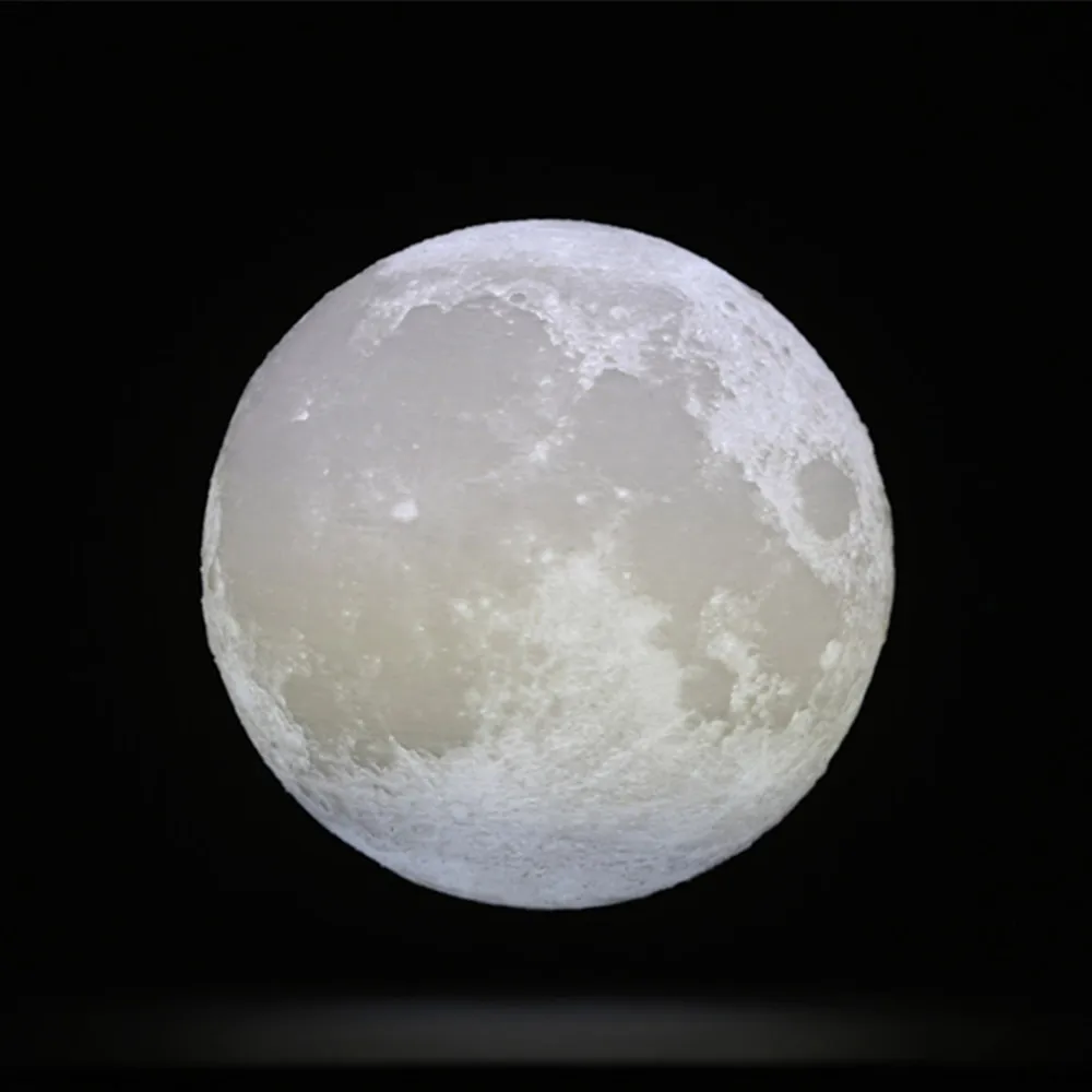 

YIYANG 3D 12cm Full Moon LED Night Light USB Rechargeable Touch Switch 2 Colors Bedroom Atmosphere Lights Moonlight Desk Lamp