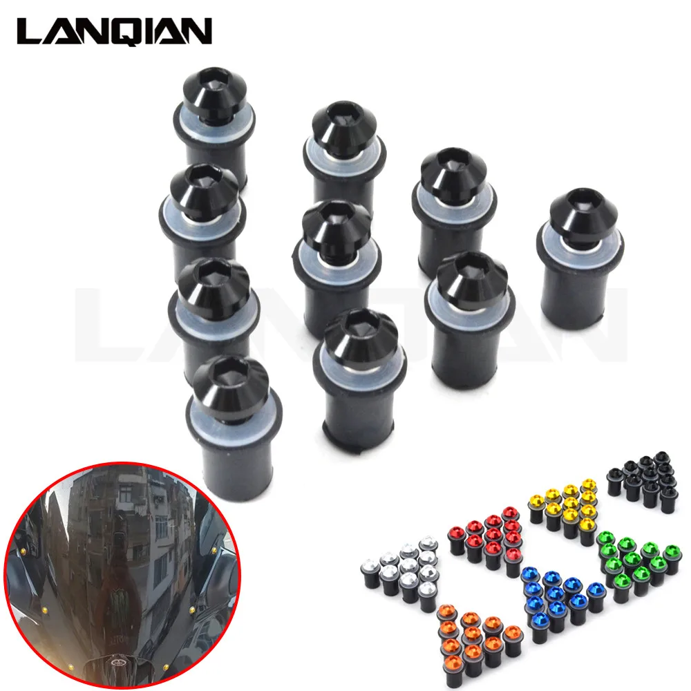 

10PCS Motorcycle Windshield Windscreen Bolt Screw Nut Fastener Kit For honda cbr 1000 rr 2006 2007 Yamaha MT09 r1 r25 R6 R3 MT07