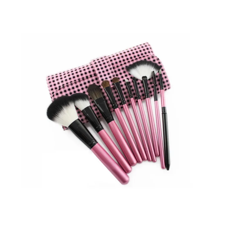 10pcs Pink Professional Foundation Cosmetics Brushes Strong catching
