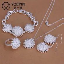 Значение продажи 4 шт. ожерелье, серьги, браслет, кольцо, аксессуары для свадьбы, серебряные ювелирные изделия австрийского хрусталя горячая Распродажа S250