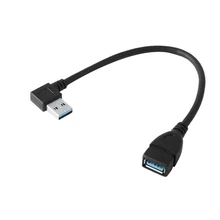 1 шт. Прочная высокая скорость 24 см USB 3,0 мужчин и женщин 90 градусов Расширение данных синхронизации кабель адаптер