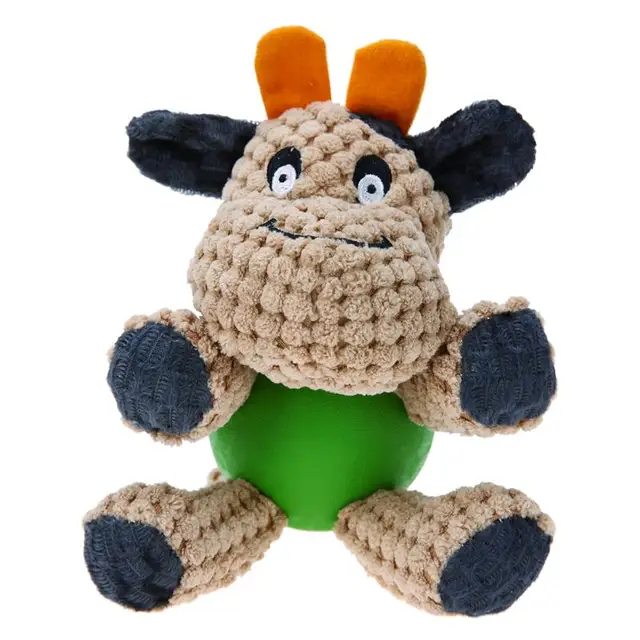 Pet Dog Cotton Rope Rubber Sound Squeak Toy Cattle Shape Pet Puppy Teeth Chew Cute Toy Dogs Pet Supplies Goods Accessories