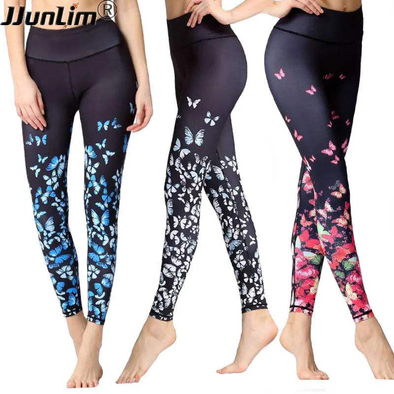 Butterfly Printed Fitness Yoga Leggings High Waist Women Yoga Pant