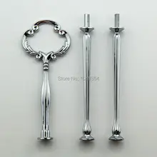 3 яруса маленький цветок Серебряный торт стенд(300 комплектов