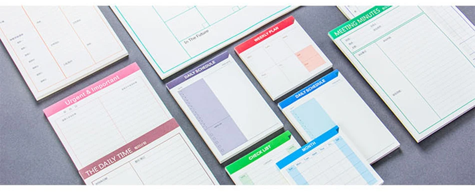 Ежедневный расписание Еженедельный месяц планировщик проверка список портативный маленькая записная книжка Pad клейкая бумага для заметок наклейки канцелярские товары школьные принадлежности