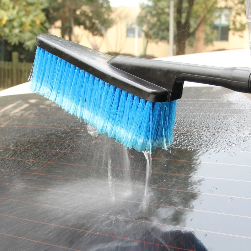 Car Wash Brush Water Brush Open Velvet Soft Long Handle Water Spray Tire Wheel