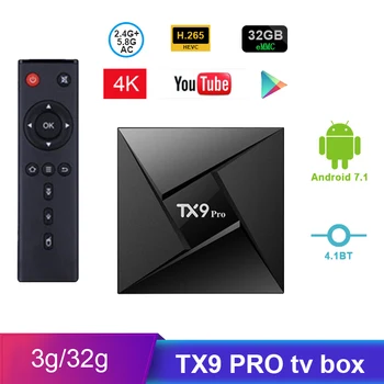 

TX9 PRO tv box android 7.1 Set Top Box 3G32G BT Smart tv Amlogic S912 2.4GHz WiFi Support 4K Media Player HDMI 2.0
