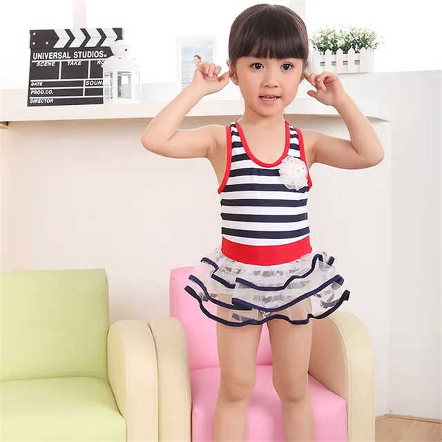 Neploe Ruffles Striped Girls Bikini 2017 Newly Summer One Piece 