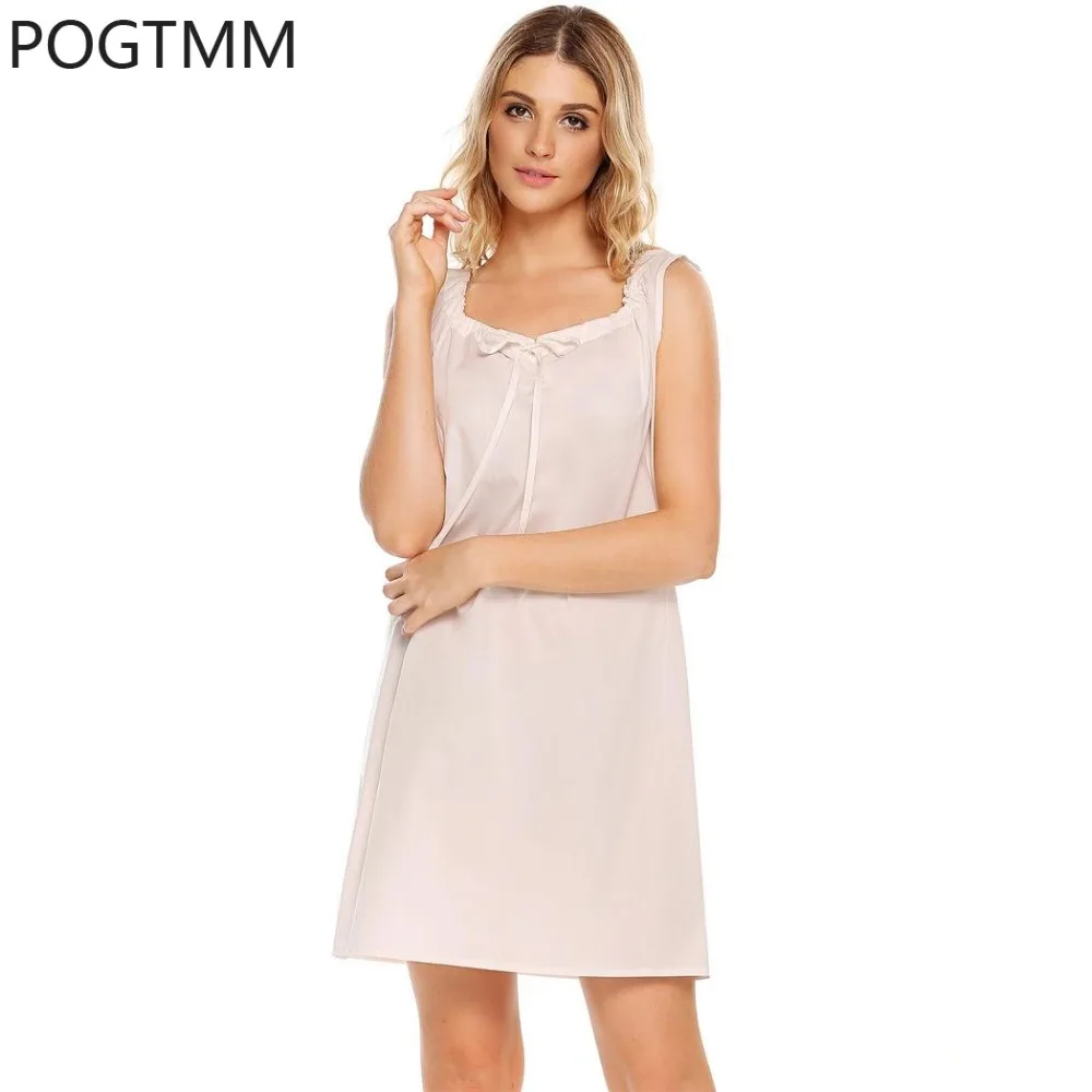 Summer Cute Nightgown Sexy Nightdress Women Cotton Sleeveless