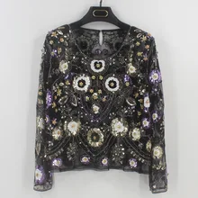 High-end вышивка с цветами и блестками, Heavy Duty бисер Перспектива с кружевом для маленьких девочек, футболка