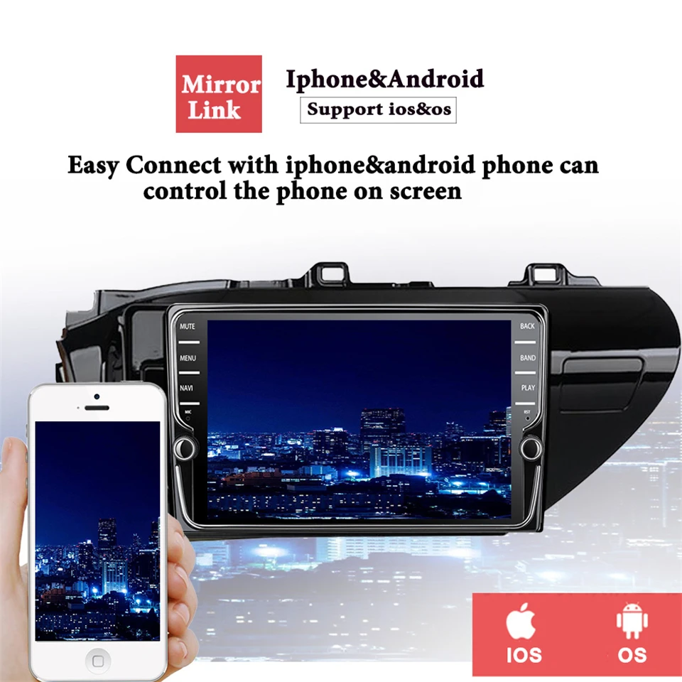 Sale Android 9.1 4GB 64GB Octa Core Car DVD Player For Toyota Hilux 2012 - 2015 Car Radio Multimedia GPS Navigation AUX Tape Recorder 9