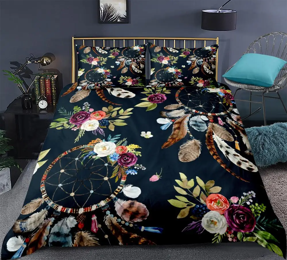 

Dreamcatcher Bedding Set Quilt Cover Bohemian Mandala Bedclothes 3-Piece Soft Duvet cover set Home Textiles dropship