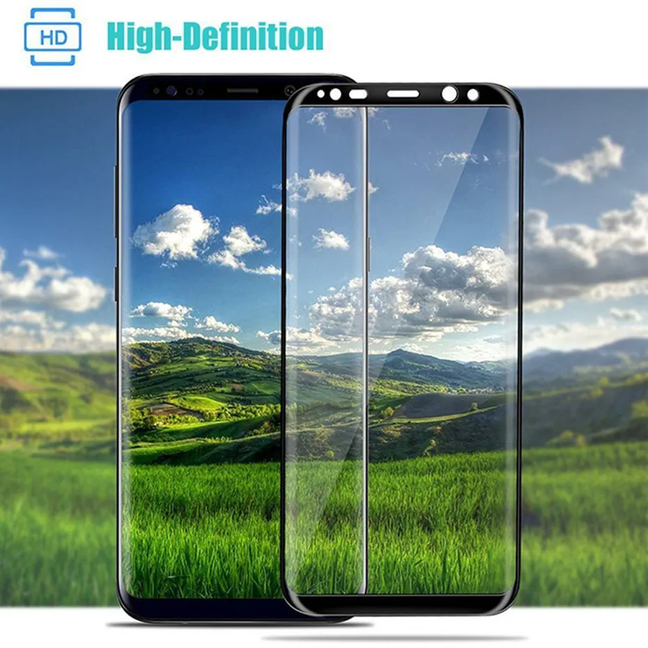 3D полное покрытие защитное стекло для samsung s8 galaxy s8 plus 9H закаленное стекло на samsung galaxy note 8 Защитная пленка для экрана