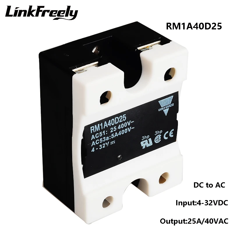 RM1A40D25 5pcs 25A DC AC Solid State Relay 2SCR Output:42-440VAC Input:5V 12V 24VDC SSR Voltage Control Switch Board | Обустройство