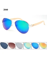 (60pcs/lot) New Aviator Bamboo Sunglasses with metal hinge