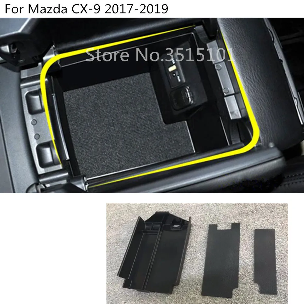 

Car inner Plastic Storage trim Container Center Console Cup Holder gear box frame armrest For Mazda CX-9 CX9 2017 2018 2019