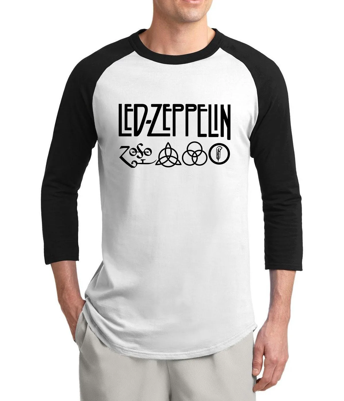 

Famous Rock Band Music Three Quarter Sleeve T Shirt Men 2019 Summer 100% Cotton Loose Fit T-Shirt Hipster Men For Fans