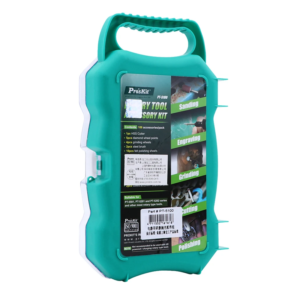 Grinding Rotary Tool Pro'skit PT-5100 Bits Set Manual Multifunctional DIY Electric Mini Drill With Clamp Accessories