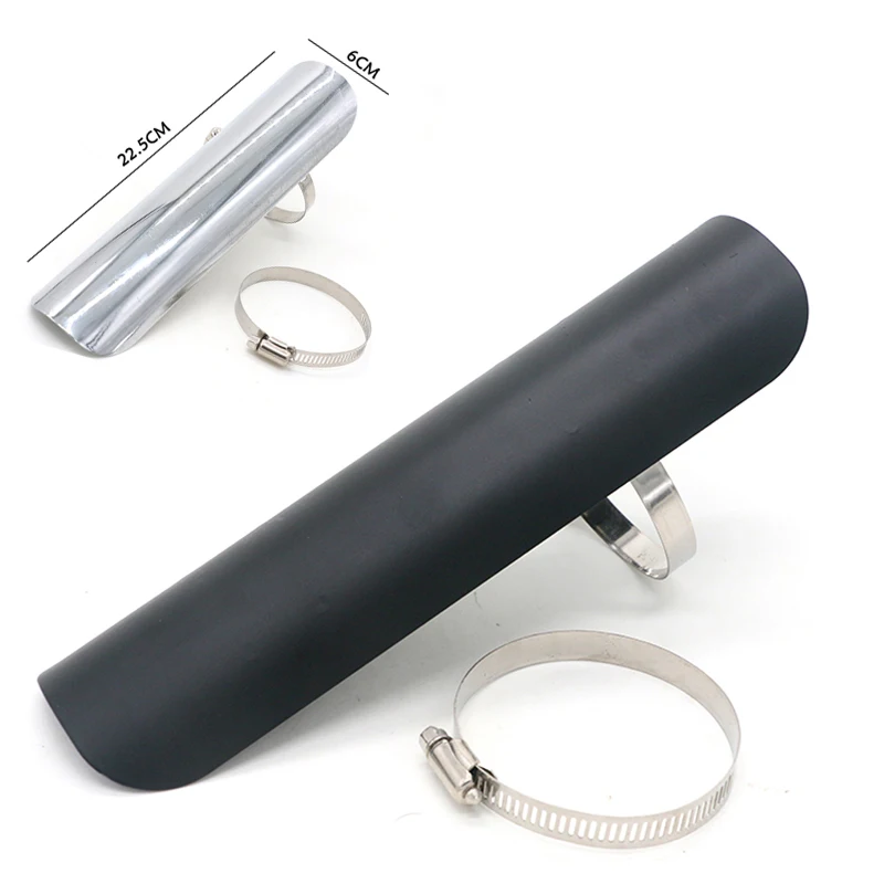 

Motorcycle Universal Exhaust Muffler Pipe Guard Protector Scooter Motor Retro Black/Silver Exhaust Mufflers Heat Cover Shield