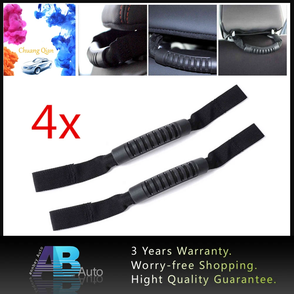 

4pcs Front Seat Headrest Grab Handle Roll Bar Mount Side Grab Kit Black Off Road Accessories For Jeep Wrangler JK 1987-2018