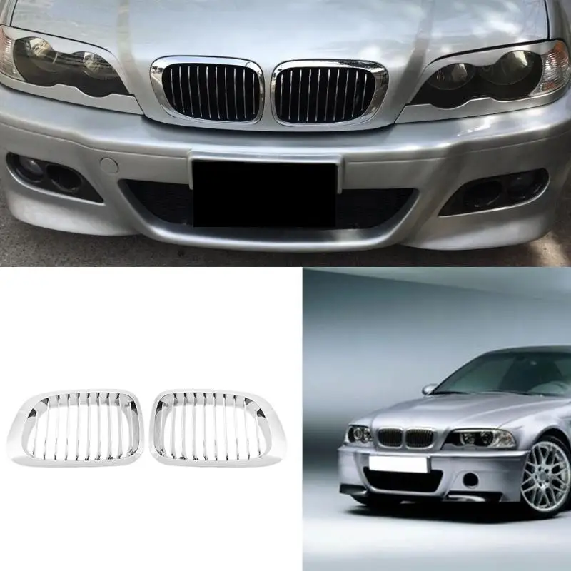 

1 Pair For BMW E46 318i 320i 323i 325i 328i 1998-2001 Car Front Kidney Plating Grilles Vehicle Part Car Styling Accessories