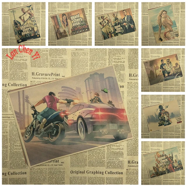 Best Price Grand Theft Auto Classic Game Poster Bar Cafe Living Room Dining room Office Decorative Paintings Home Decor free shipping Best Price Grand Theft Auto Classic Game Poster Bar Cafe Living Room Dining room Office Decorative Paintings Home Decor free shipping