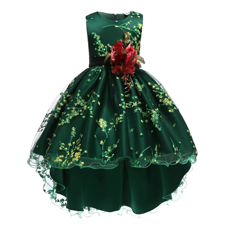 

2019 High Quality Summer Kids Formal Dress For Girls Clothes Flower Pageant Birthday Party Princess Dress Girl Clothes