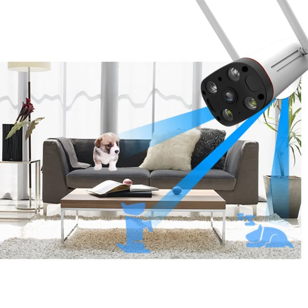

Outdoor Waterproof Panoramic Camera 1080P HD 1.7mm Lens Security Surveillance Camera Motion Detection Night Vision Wifi Camera