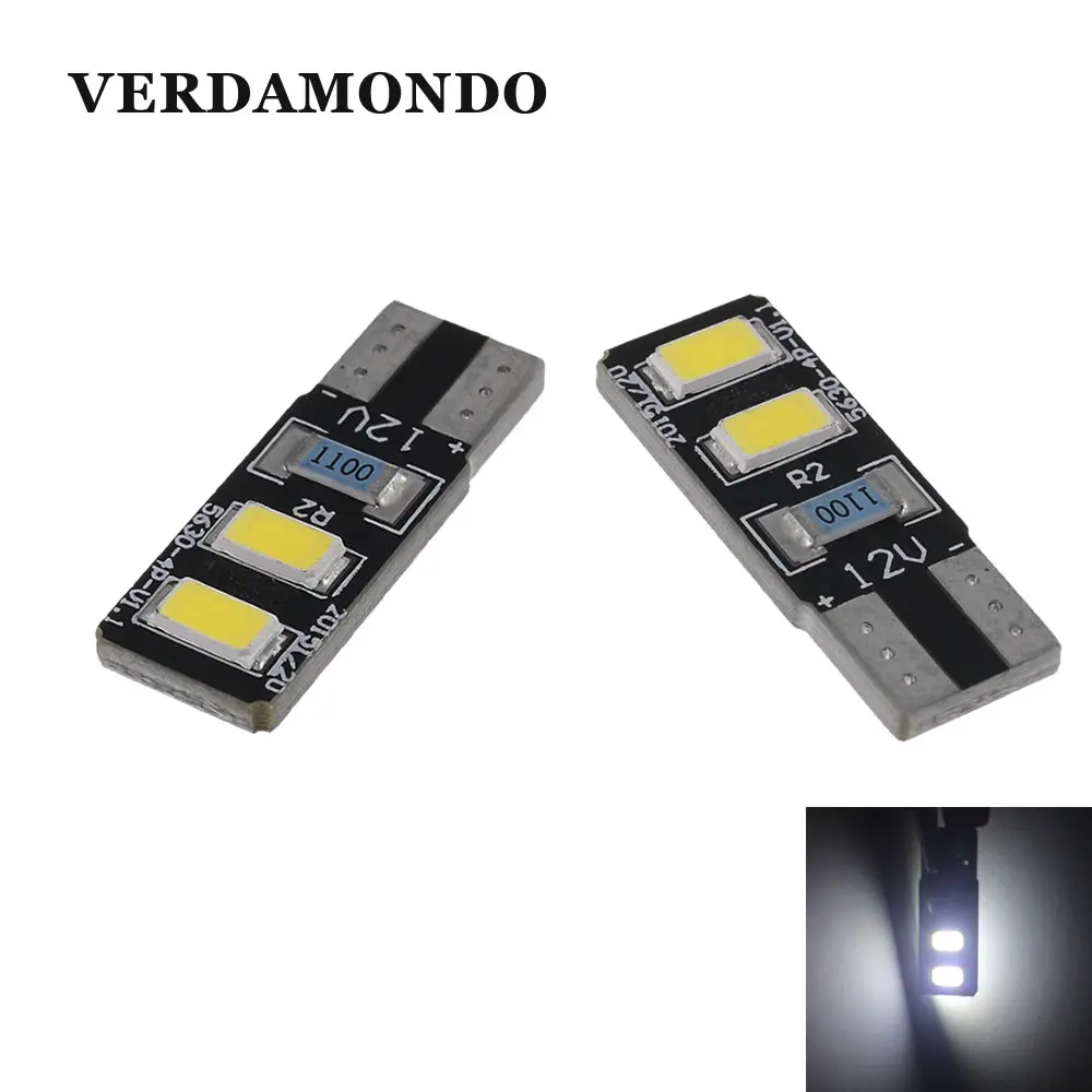 2Pcs W5W T10 LED Auto Lights 5730 4 SMD Wedge Car Interior Dome Reading License Plate Lamp White 12V Clearance Side Marker Bulbs |