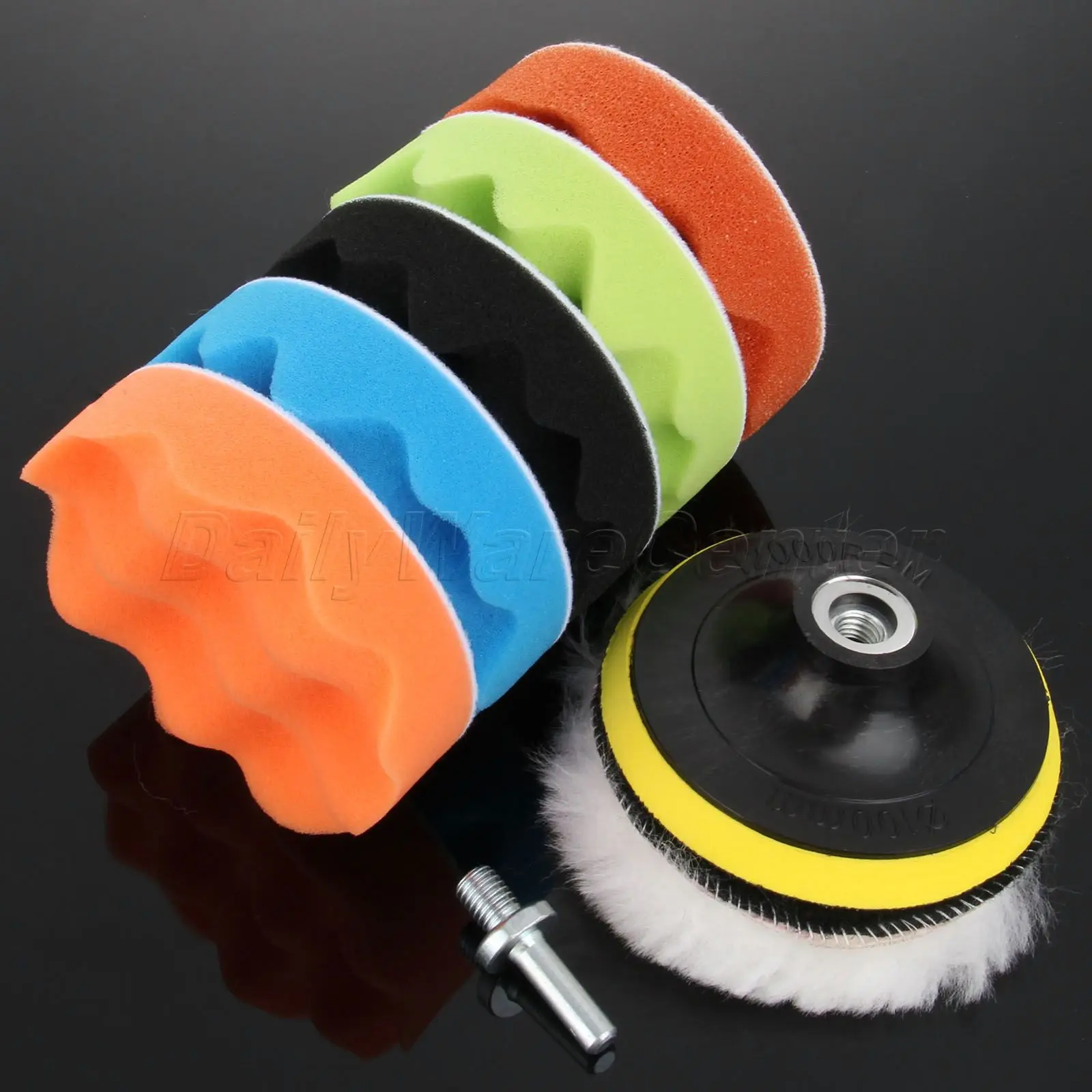 Discounted New 8Pcs 4"(100mm) Polishing Waxing Buffing Sponge Pads Kit