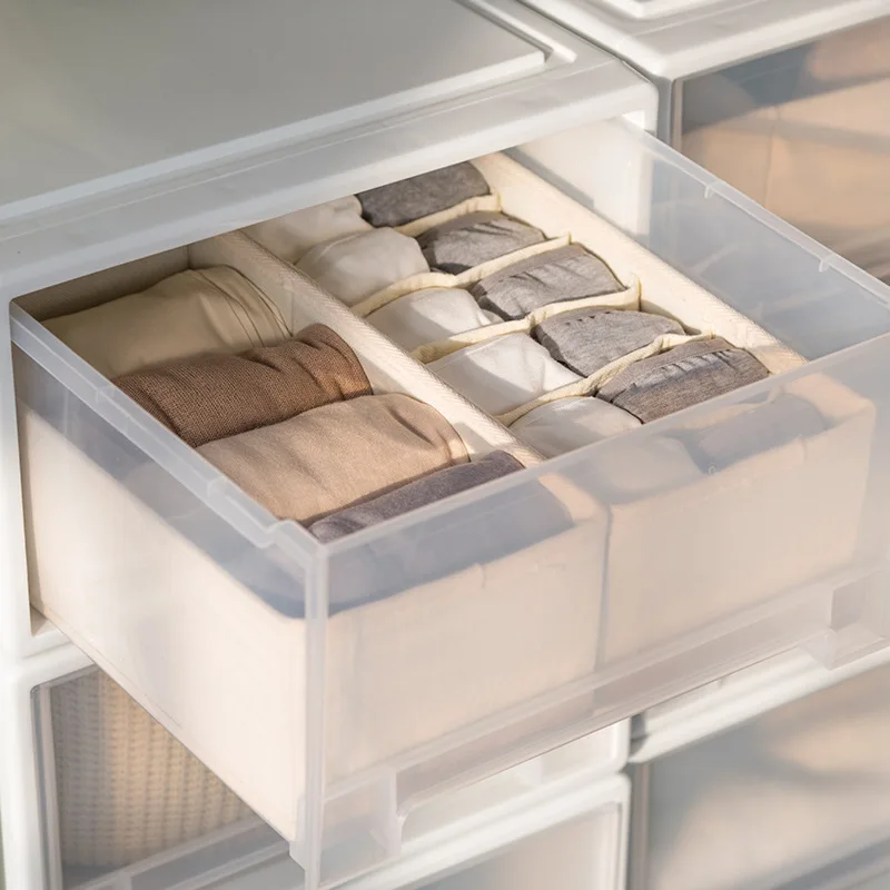 Fabric Drawer Organizers Underwear Socks Storage Box Wardrobe Cloth Finishing Box Towel Hat Dressing Storage Box
