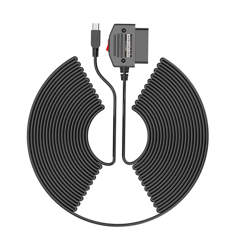 

E-ACE Z02 OBD Cable For Car Dvr Voltage 12V To 5V 0.5A-2A Buck Line Mini USB Port Long 3.5 Meters For Car Video Recorder DVR Cam