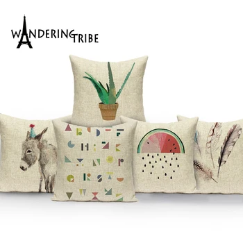 

Animal print cushion linen cushions home decor color Custom pillow cover botanical pillow outdoor cushions Dropshipping